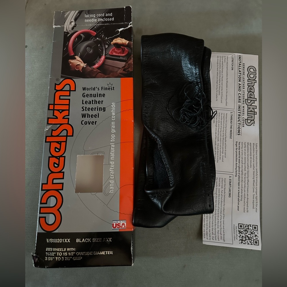 Wheelskins Black Leather Steering Wheel Cover